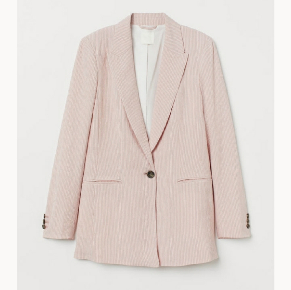 H&M Pink Striped Blazer